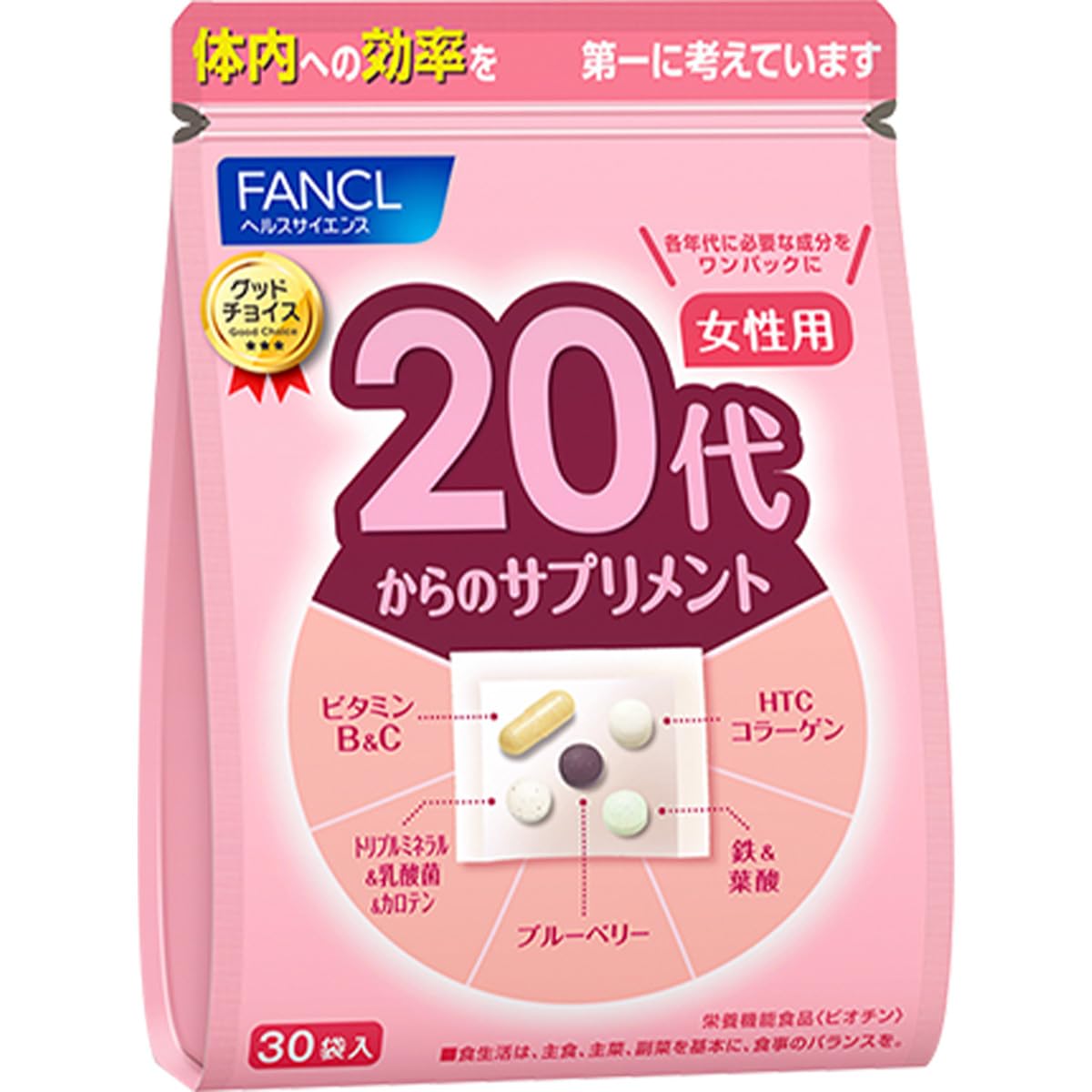 Fancl Vitamin complex for young women from 20 to 30 years, for 1 month
