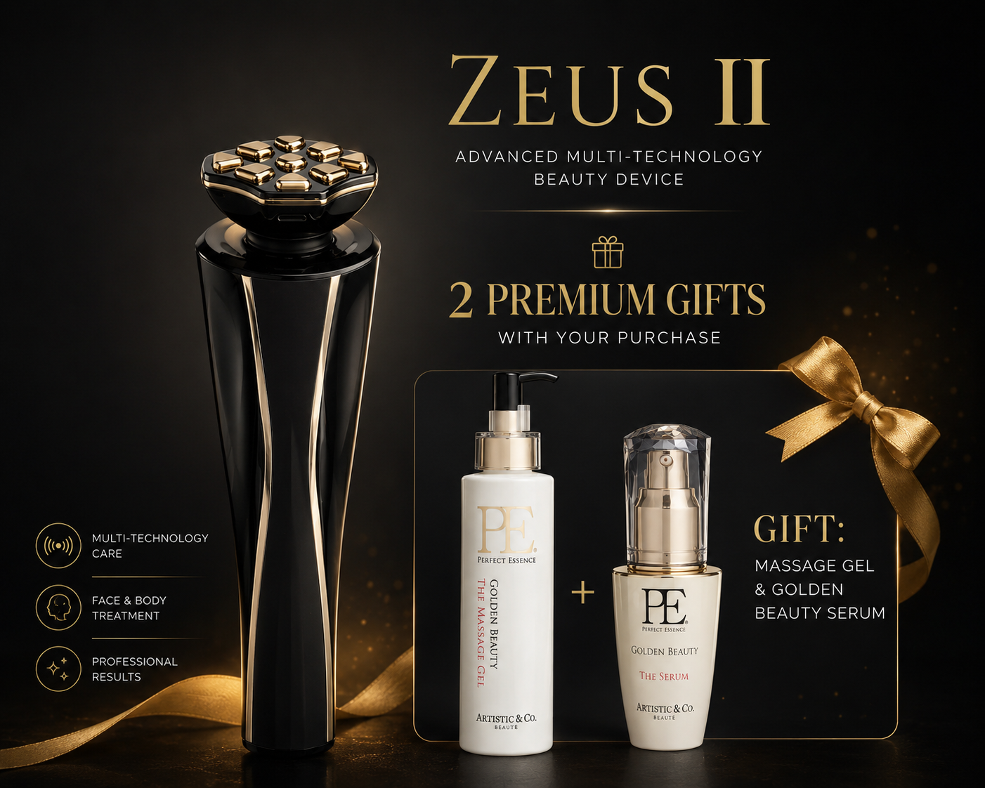 Artistic&Co Dr. Arrivo The Zeus II Plus Black +Golden Beauty Serum and Massage Gel