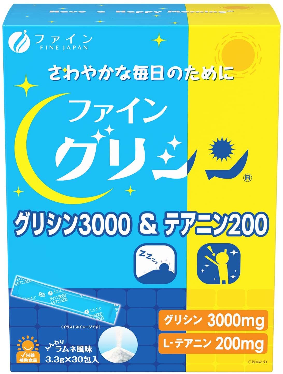 FINE JAPAN Glycine 3000 Theanine 200, 30 days
